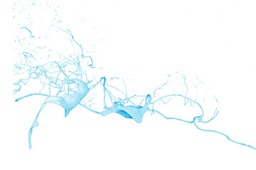 Obraz premium Blue paint splash isolated on white background.