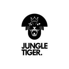 Jungle tiger logo design template vector