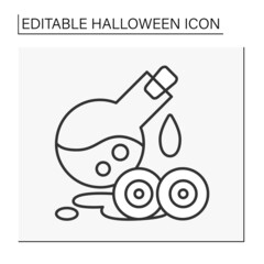  Blood line icon. Scared decor element. Halloween concept. Isolated vector illustration. Editable stroke