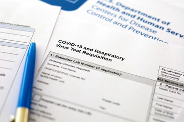 Obraz premium Covid 19 and Respiratory Virus Test Requisition Pandemic