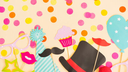 Bright photo accessories for a party or birthday