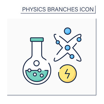 Chemical Physics Color Icon. Investigates Physicochemical Phenomena. Using Atomic And Molecular Techniques. Physical Branches Concept. Isolated Vector Illustration