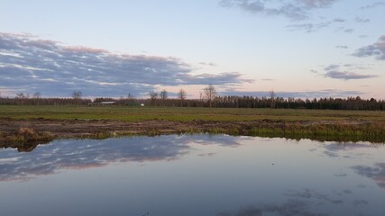 sunset over the lake