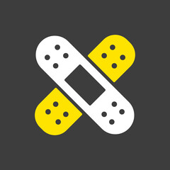 Adhesive plaster vector icon. Medical sign