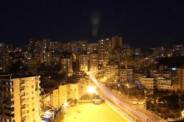 Fototapeta na wymiar Tripoli, Lebanon cityscape, city at night and skyline.
