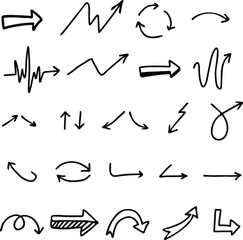 Clipart set of hand drawn arrows.