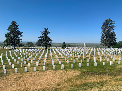 Cemetery at Little Bighorn Battlefield National Monument in Montana.