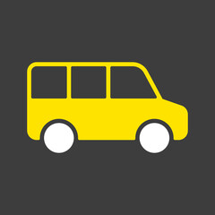 Airport shuttle minivan, shuttle bus vector icon