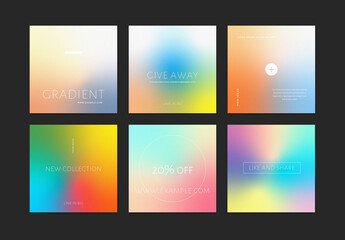 Modern Gradient Layouts for Social Media
