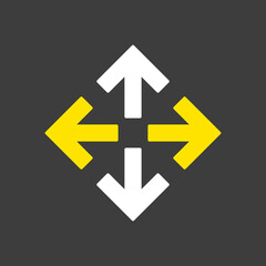 Four arrows pointing from the center vector icon