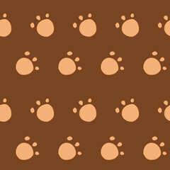 Obraz premium Animal paw footprint, cute ornament. Vector seamless pattern. Background illustration, decorative design for fabric or paper. Ornament modern