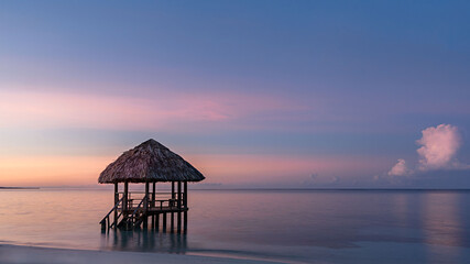 Caribbean  Palapa in the early morning light