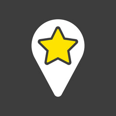 Star favorite pin map icon. Map pointer, markers