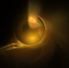 space illustration, blazing sun, star, graphic drawing