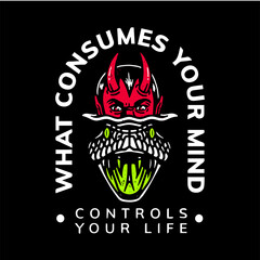 devil and snake head vector