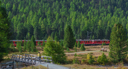 Bernina red train