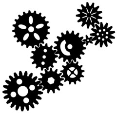 Set of gear wheels seprated svg vector illustration