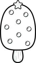 Christmas ice cream tree lights drawing sketch for coloring