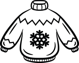 Christmas sweater drawing sketch for coloring