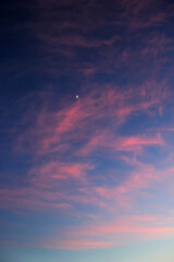 Blurred beautiful sunset with cloud. Travel concept. Copy space for text. Natural background.