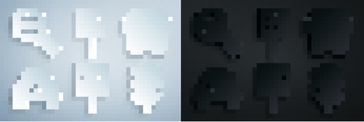 Set Road sign for a taxi stand, Bus, Taxi car, Traffic light, Airport and Magnifying glass icon. Vector