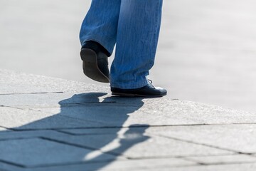 Closeup of a Person Walking