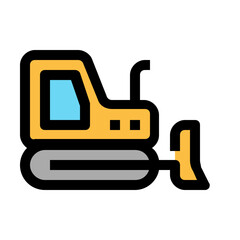 bulldozer Color line icon