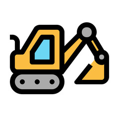 excavator Color line icon