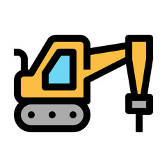 drilling truck Color line icon