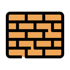 wall brick Color line icon