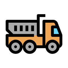 dump truck Color line icon