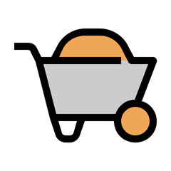 Wheelbarrow Color line icon