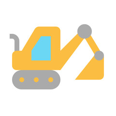 excavator flat icon