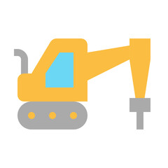 Fototapeta premium drilling truck flat icon