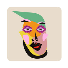 Funky colorful face
