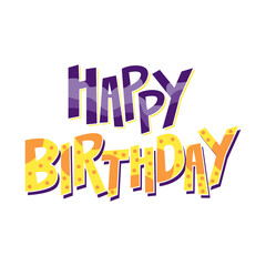 Sticker happy birthday letter design vector