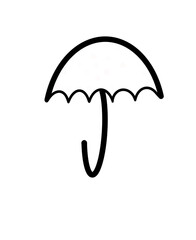 Umbrella template for painting on a white background