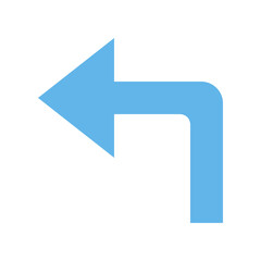 turn left flat icon