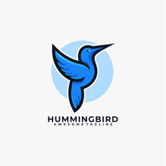 Naklejka premium Hummingbird cartoon logo design vector