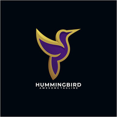 Hummingbird abstract logo design