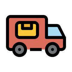 truck moving Color line icon