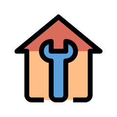 repair house Color line icon