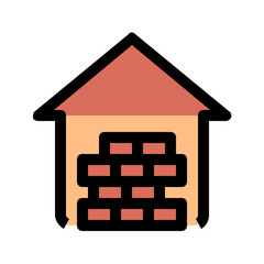 brick wall Color line icon