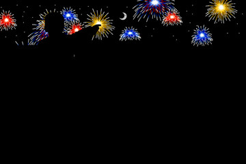 template with fireworks header