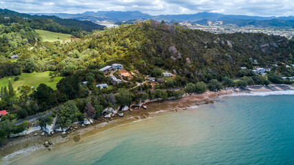 Little village on the shore of a beautiful harbour. Coromandel, New Zealand.