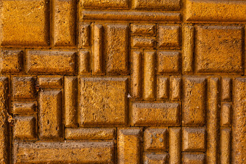 Ancient stonework in an ancient temple. Shell rock wall.