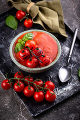 Healthy vegetable tomato cream soup