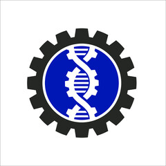 Gear with DNA symbol 