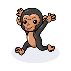 Cute baby chimpanzee cartoon running