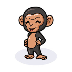 Cute baby chimpanzee cartoon standing